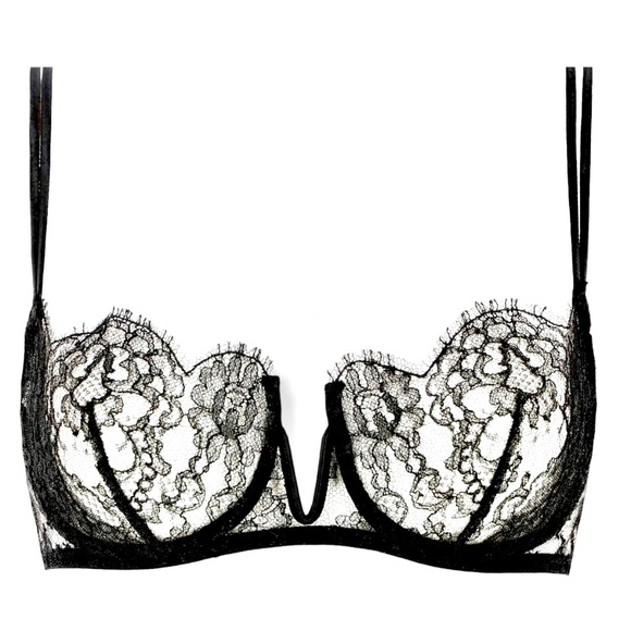 I.D. Sarrieri Black Silk-Blend Lace Half-Cup Bra size 40D - Picture 5 of 7